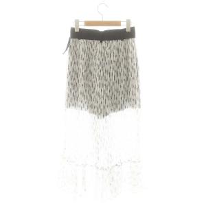 SNIDEL 23SS シアープリーツスカショーパン スカート フレア 0 白 紺