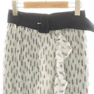 SNIDEL 23SS シアープリーツスカショーパン スカート フレア 0 白 紺