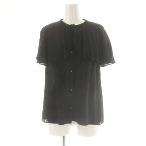 23SS ケープ付きノースリーブブラウス 36 ブラック /DF OS