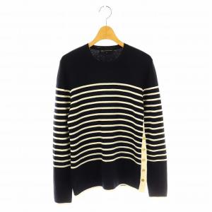 vingt-trois 22AW ウール ボーダー ニット セーター 長袖 38 白 濃紺