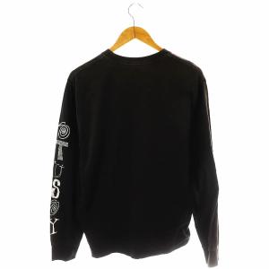 STUSSY ロングTシャツ 袖ロゴプリント 長袖 M ブラック