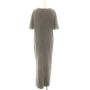 EVERYDAY I LIKE Li/co マキシドレス ワンピース ロング 五分袖 リネン グレー /DO OS