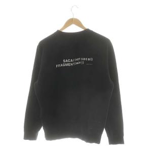 sacai × フラグメントデザイン FragmentDesign ロゴスウェット カットソー 長袖 2 ブラック
