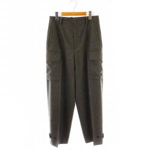 ウールカシミアポプリン カーゴパンツ ワイドパンツ 38 グレー /DF OS
