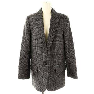 ラメチェックテーラードジャケット シングル 36 ブラック グレー /DF OS
