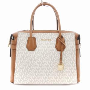 MERCER トップジップ ベルテッド サッチェル ハンドバッグ MKシグネチャー ベージュ /AE