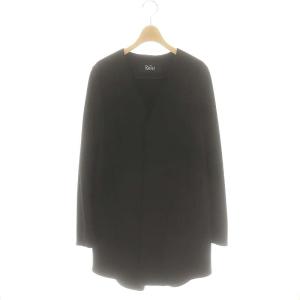 スナップボタン ウール ノーカラーコート 38 黒 /MI OS