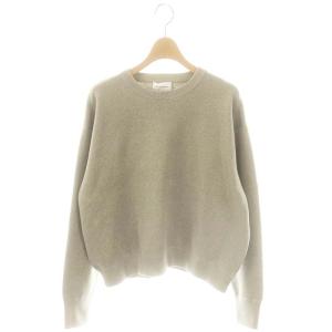 24AW  ラメ クルーネック スウェット ニット セーター 長袖 グレージュ /NR OS