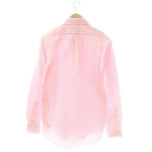 RALPH LAUREN ストライプBDシャツ ボタンダウンシャツ 長袖 S ピンク ホワイト /DF OS SH