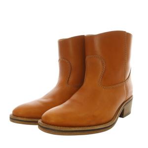 FORTE FORTE フォルテ フォルテ ブーツ ショート ローヒール レザー 37 ブラウン /YO11 SH