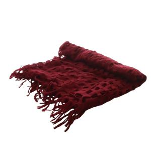 suzukitakayuki ストール マフラー カットワークデザイン フリンジ ボルドー /YO6 SH