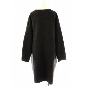 BEARDSLEY 24AW ロングニットコート ノーカラー F ダークグレー /HK OS