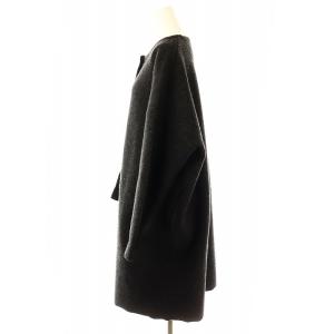 BEARDSLEY 24AW ロングニットコート ノーカラー F ダークグレー /HK OS