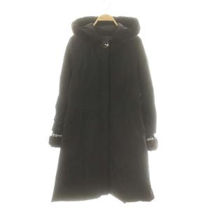 ロング ダウンジャケット アウター フード 0 ブラック