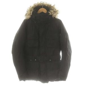 フェイクファー付きフードダウンジャケット ジップアップ XS ブラック /DO OS