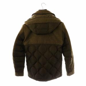 MONCLER OLIVIER 切替フードダウンジャケット 0 カーキ