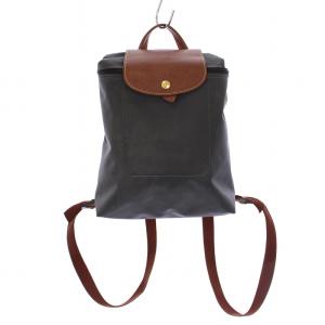 ルプリアージュ リュックサック デイパック ナイロン レザー 紺 /BM OF