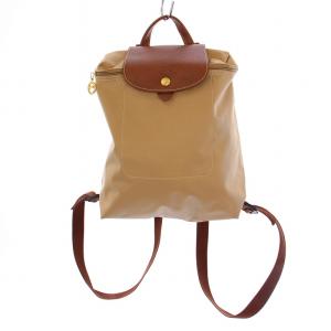 ルプリアージュ リュックサック デイパック ナイロン レザー ベージュ /BM OF