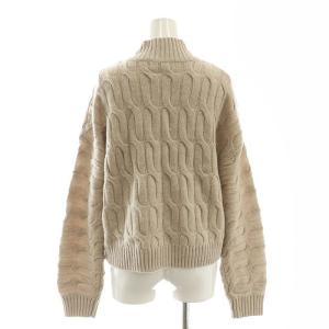 Theory SOFT WOOL CASH HIGH NK CABLE PO トップス ニット セーター 長袖 カシミヤ混 S グレージュ
