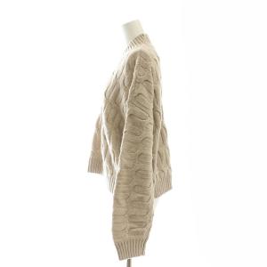 Theory SOFT WOOL CASH HIGH NK CABLE PO トップス ニット セーター 長袖 カシミヤ混 S グレージュ