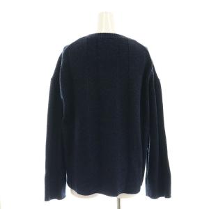 Theory 23AW FELTED MOULINE OS WIDE RIB PO プルオーバー ニット セーター カシミヤ混 S ネイビー