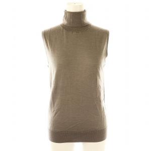 22AW ウール シルク混 タートルネック ノースリーブニット セーター グレー /ES OS