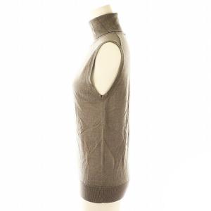 ebure 22AW ウール シルク混 タートルネック ノースリーブニット セーター グレー /ES OS