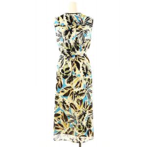 allureville 22SS リーフプリントスキッパーノースリーブワンピース ロング 2 マルチカラー /DO OS