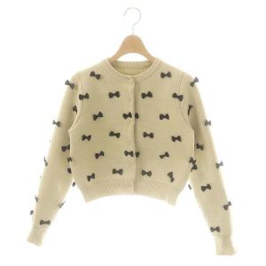 23AW MANYRIBBON SHORT KNIT TOP ニットトップス カーディガン リボン S