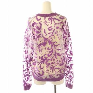 Ameri VINTAGE DEVORER FLOWER SHEER TOP シアートップス ニット 長袖 F パープル