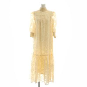 MEDI ALICE DRESS ワンピース 総柄 シアー ペチワンピース付き S アイボリー /MI