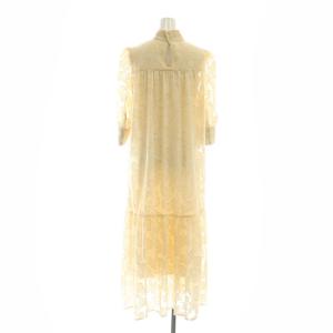 Ameri VINTAGE MEDI ALICE DRESS ワンピース 総柄 シアー ペチワンピース付き S アイボリー /MI