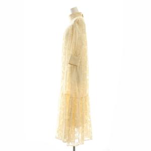 Ameri VINTAGE MEDI ALICE DRESS ワンピース 総柄 シアー ペチワンピース付き S アイボリー /MI