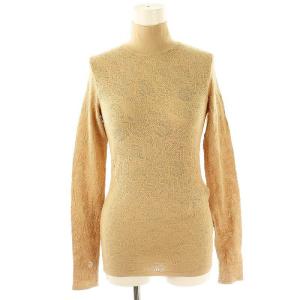 ロゴ刺繍ふくれジャガードタートルニット 40 ベージュ FZXA37