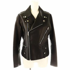ラムレザーライダースジャケット ジップアップ 2 ブラック /DO OS