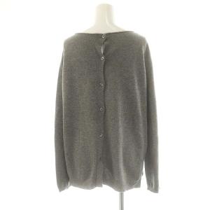 PRADA ウール カシミヤ混 バックボタン ニット カットソー 長袖 42 グレー /DF OS