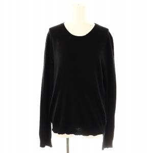 カシミヤ混クルーネックニット セーター シルク混 42 ブラック P24M2D /DO OS