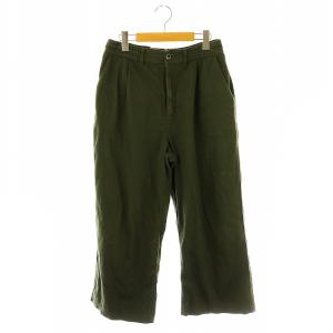 リラックス タックワイドパンツ リネン混 M カーキグリーン /ES OS