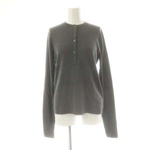 フルニードル ヘンリーネック プルオーバー ニット 長袖 グレー /HK OS