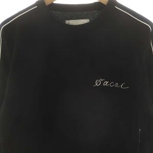 sacai × ドクターウー Drwoo エンブロイダリ?刺繍カットソー 長袖 2 ブラック ネイビー ホワイト 19-0047