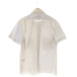 THOM BROWNE シアサッカー半袖シャツ ストライプ グレー ネイビー ホワイト