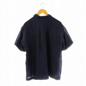 sacai Silk Grid Shirt 半袖シャツ 前開き シルク 2 ネイビー 18-01624 /DO OS