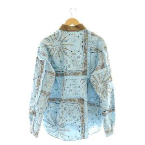 sacai ×Drwoo バンダナ柄切替コーデュロイシャツ 2 ライトブルー 20-02335