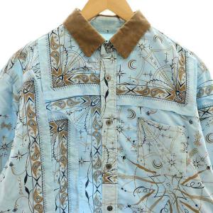 sacai ×Drwoo バンダナ柄切替コーデュロイシャツ 2 ライトブルー 20-02335