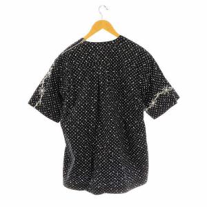 sacai × ドクターウー Drwoo ドット柄トップス カットソー 半袖 刺繍 3 ブラック ホワイト 19-01954