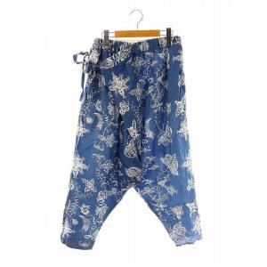 AD2021 リネンラップサルエルパンツ イージー XS サックスブルー オフホワイト /DO OS AD