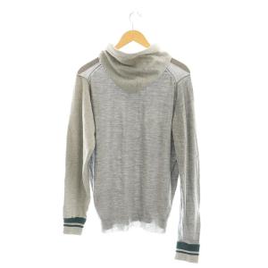 sacai ×ジョン スメドレー JOHN SMEDLEY 19-02139 ニットパーカー 切替 プルオーバー 長袖