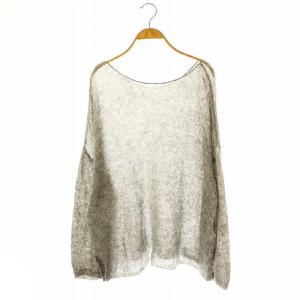 24AW ミニスパングルルーズニット セーター ラメ スパンコール装飾 アルパカ混 F グレー /ES