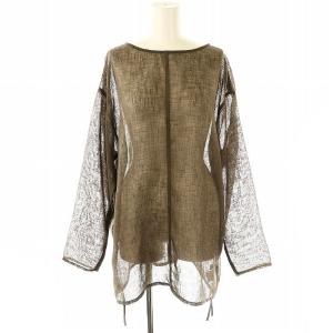 24SS リネンタッチドロストブラウス チュニック 長袖 F グレー /ES OS