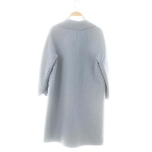 S Max Mara cucito a mano ヴァージンウールダブルフェイスコート 36 ライトブルー